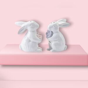 NEW Figural Spring/Easter Bunny Salt & Pepper Shaker Set